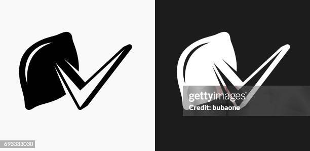 lemon check icon on black and white vector backgrounds - lemon black background stock illustrations
