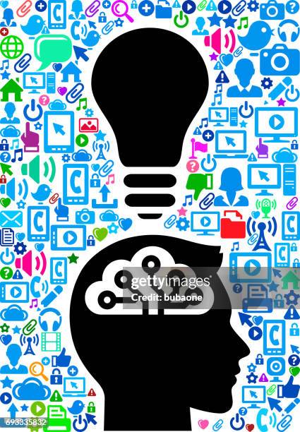 man profile cloud technology web vector background pattern - like button pattern stock illustrations