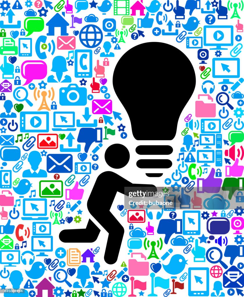 Tech Man Running Man Running With Technology Web Vector Background Pattern High-Res ...