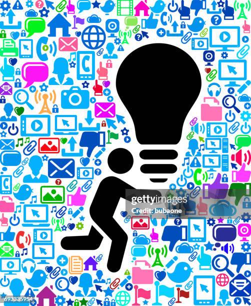 man running with technology web vector background pattern - priority mail stock illustrations
