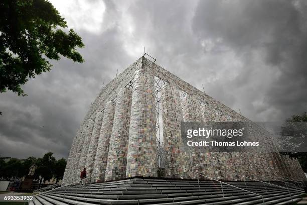 The artwork 'The Parthenon of Books' by artist Marta Minujin pictured on June 7, 2017 in Kassel, Germany. The documenta 14 is the fourteenth edition...