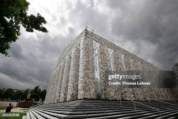 The artwork 'The Parthenon of Books' by artist Marta Minujin pictured on June 7, 2017 in Kassel, Germany. The documenta 14 is the fourteenth edition...