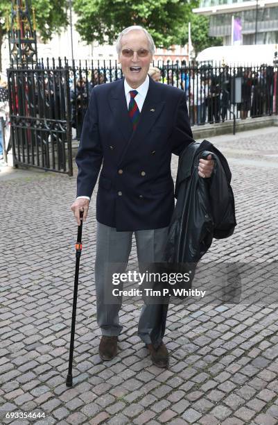 Nicholas Parsons attends a memorial service for comedian Ronnie Corbett at Westminster Abbey on June 7, 2017 in London, England. Corbett died in...