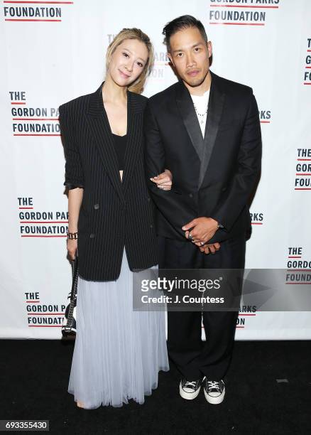 Designer Dao-Yi Chow and Canis attend the 2017 Gordon Parks Foundation Awards Gala at Cipriani 42nd Street on June 6, 2017 in New York City.