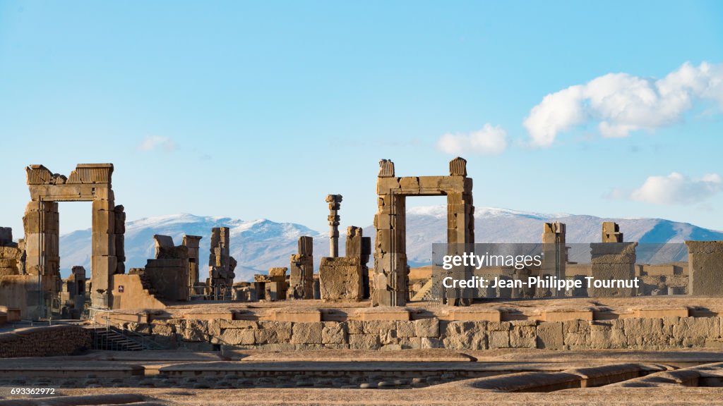 Ruins of  Persepolis, the Ancient Ceremonial capital of the Achaemenid, near Shiraz, Fars Province, Iran