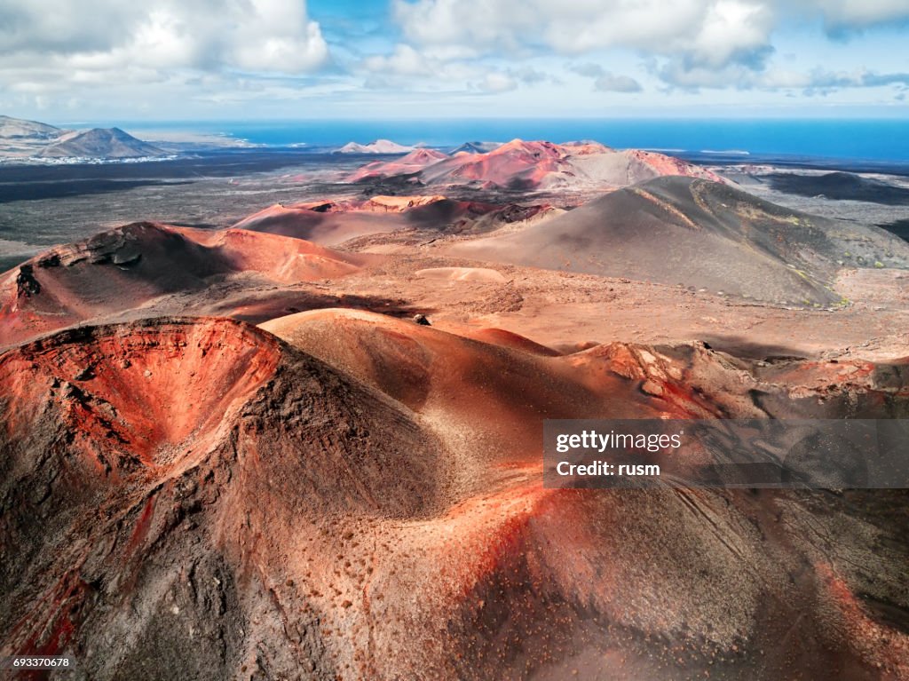 Vulkaniska landskapet, nationalparken Timanfaya, Lanzarote, Kanarieöarna