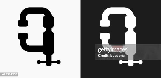 table mount icon on black and white vector backgrounds - table black background stock illustrations