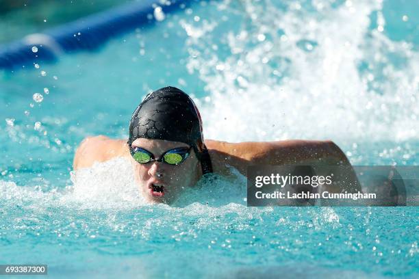 Danielle Carter swims int eh 100m butterfly heats during Day 2 of the 2017 Arena Pro Swim Series Santa Clara at George F. Haines International Swim...