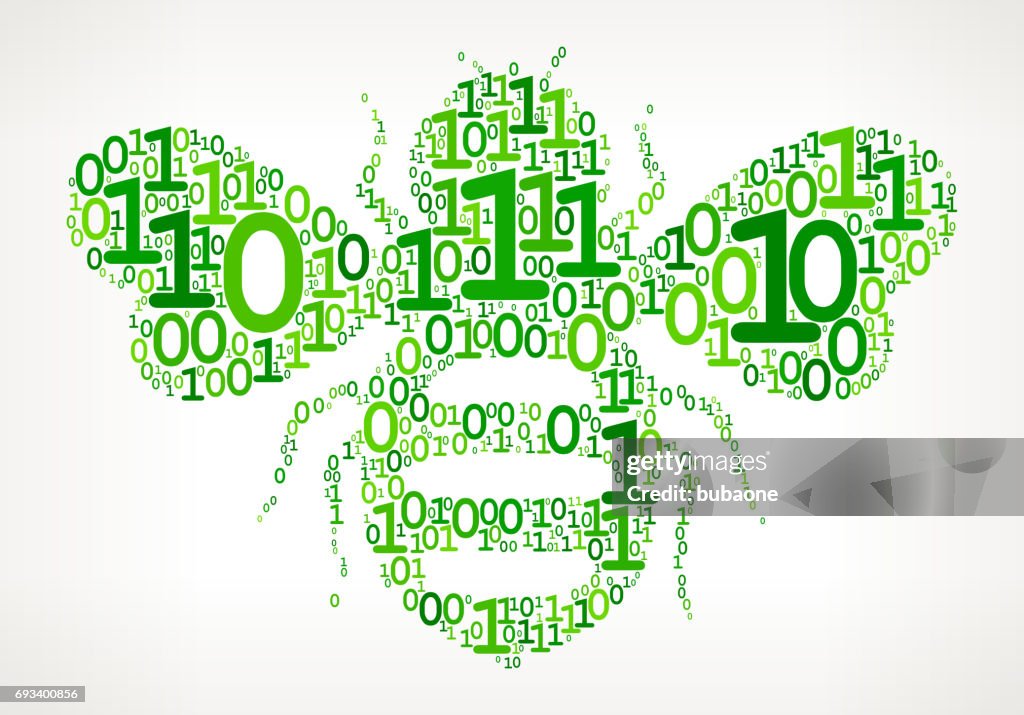 Honey Bees Binary Code Zero One Vector Illustration High-Res Vector ...