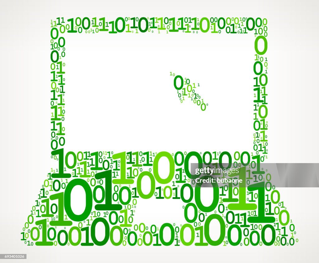 Laptop Binary Code Zero One Vector Illustration High-Res Vector Graphic ...