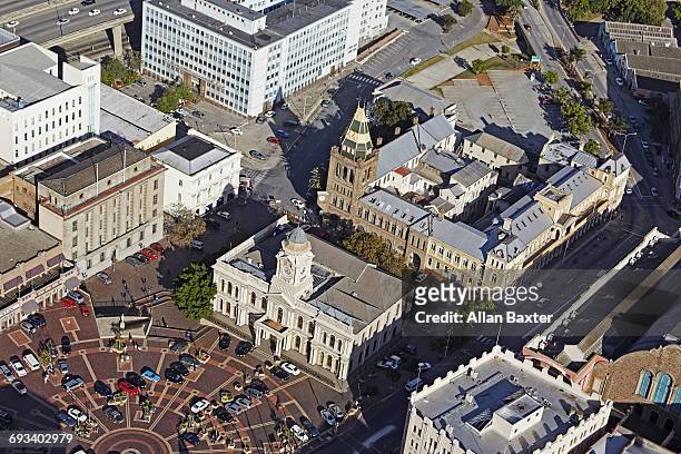 aerial view of market square, port elizabeth - port elizabeth stock pictures, royalty-free photos & images