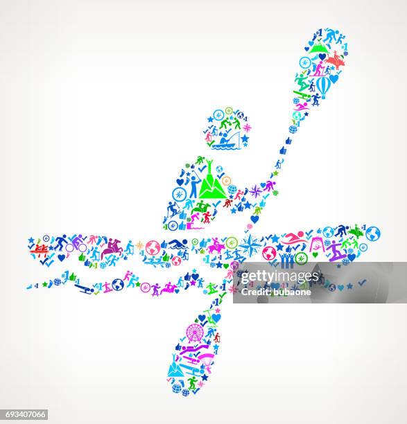 paddleboat active lifestyle vector icon pattern - rodeo background stock illustrations