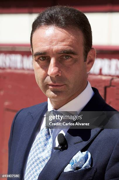 Spanish bullfighter Enrique Ponce receives the 'Oreja de Oro' award at Las Ventas Bullring on June 7, 2017 in Madrid, Spain.