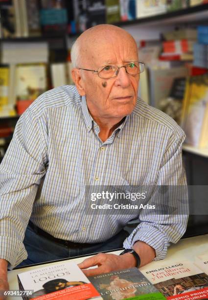 The philosopher and writer Emilio Lledo attends Book Fair 2017 at El Retiro Park on June 3, 2017 in Madrid, Spain.