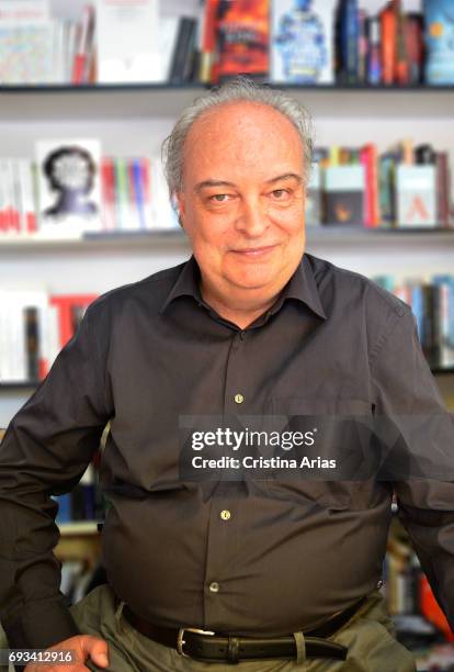 The writer Enrique Vila Matas attends Book Fair 2017 at El Retiro Park on June 3, 2017 in Madrid, Spain.