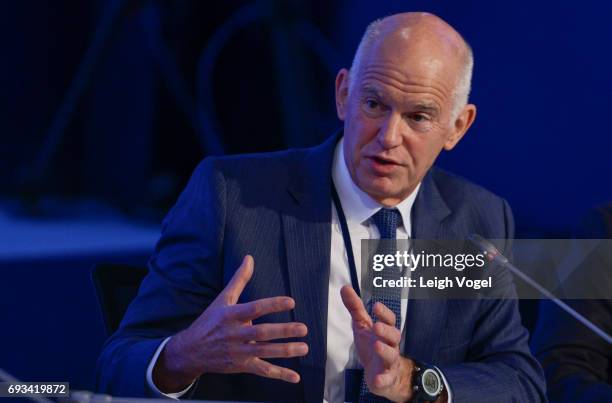 George Papandreou, former Prime Minister, The Hellenic Republic, speaks during the Concordia Europe Summit on June 7, 2017 in Athens, Greece.