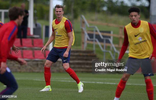 Rob Holding England U21 players during a training session at St Georges Park on June 7, 2017 in Burton-upon-Trent, England.