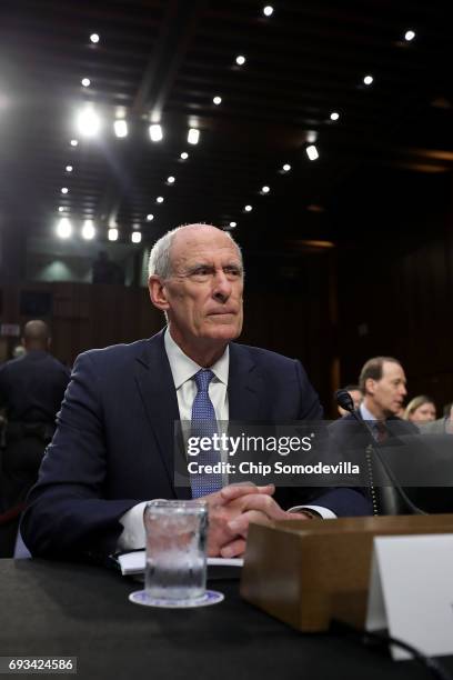 Director of National Intelligence Daniel Coats prepares to testify before the Senate Intelligence Committee in the Hart Senate Office Building on...