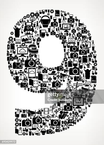 number 9 photography black and white vector icons background - time lapse clouds stock illustrations