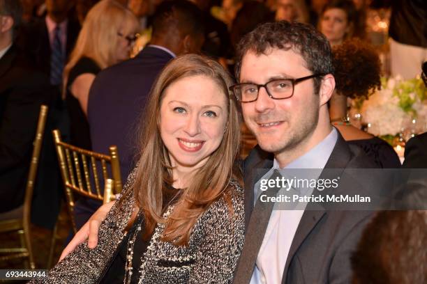 Chelsea Clinton and Marc Mezvinsky attend the Gordon Parks Foundation Awards Dinner & Auction at Cipriani 42nd Street on June 6, 2017 in New York...