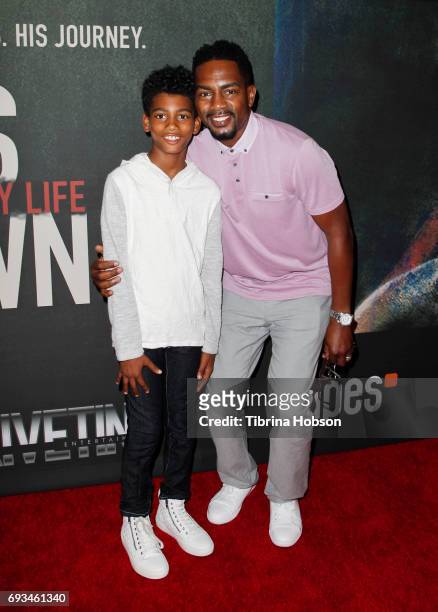 Baron Bellamy and Bill Bellamy attend the premiere of Fathom Events 'Chris Brown: Welcome To My Life' at Regal LA Live Stadium 14 on June 6, 2017 in...
