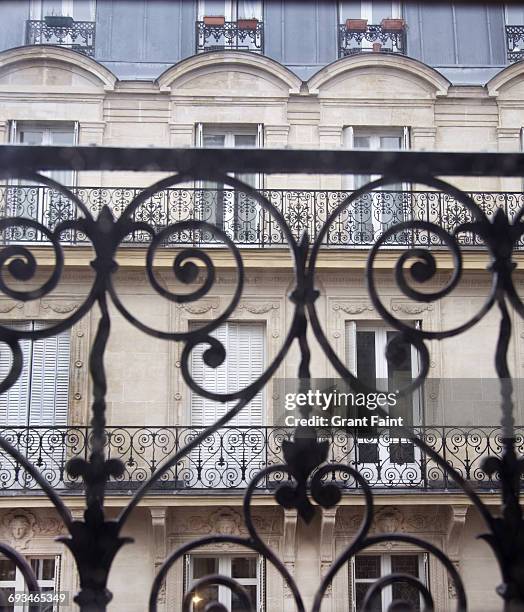 apartments. - paris balcony stock pictures, royalty-free photos & images