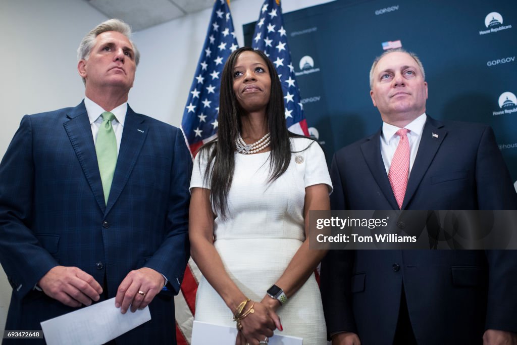 Rep Conference From left, House Majority Leader Kevin McCarthy, R-Calif., Rep. Mia ...
