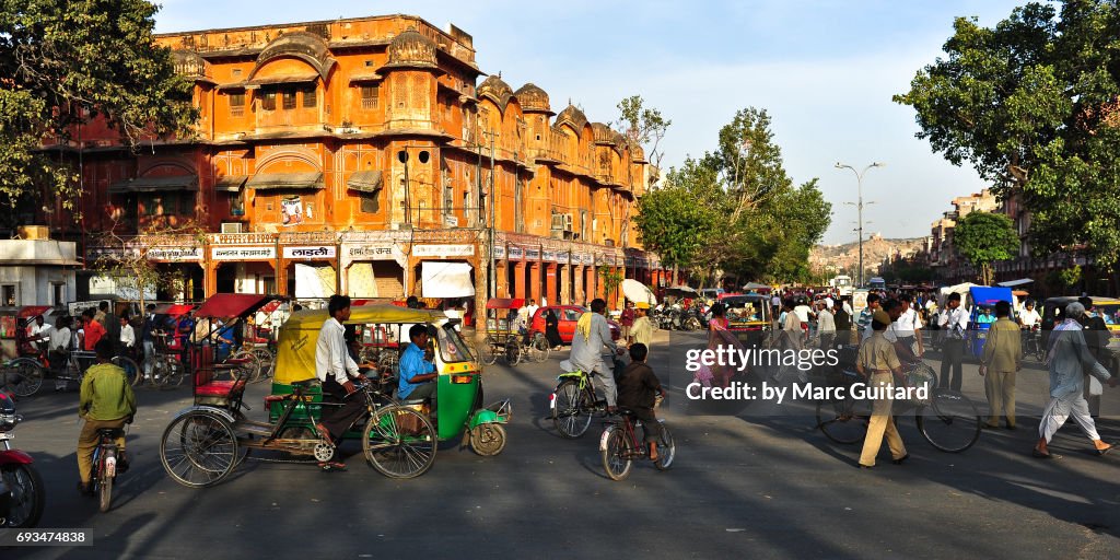 Busy Street. Jaipur, Rajasthan, India