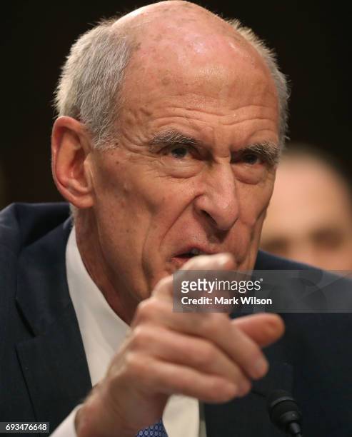 Director of National Intelligence Dan Coats testifies during a Senate Intelligence Committee hearing in the Hart Senate Office Building on Capitol...