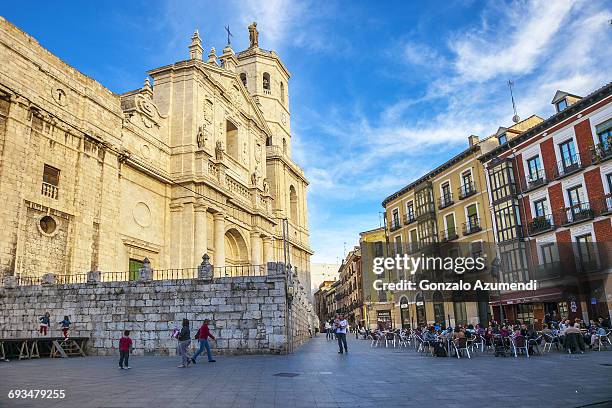 cathedral of valladolid, - valladolid spanish city stockfoto's en -beelden