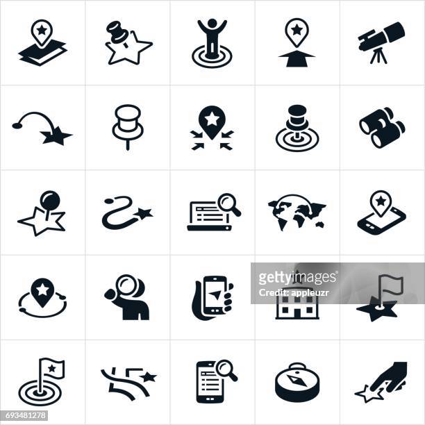 stockillustraties, clipart, cartoons en iconen met zoeken en vinden van pictogrammen - vinden