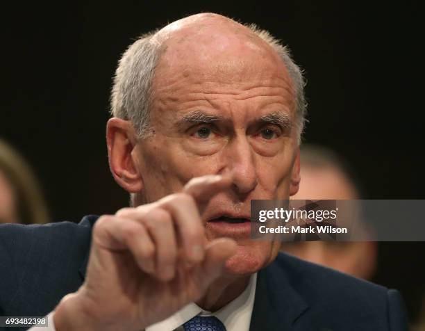 Director of National Intelligence Dan Coats testifies during a Senate Intelligence Committee hearing in the Hart Senate Office Building on Capitol...