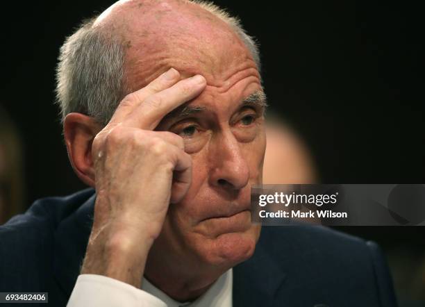 Director of National Intelligence Dan Coats testifies during a Senate Intelligence Committee hearing in the Hart Senate Office Building on Capitol...