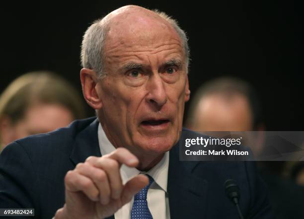 Director of National Intelligence Dan Coats testifies during a Senate Intelligence Committee hearing in the Hart Senate Office Building on Capitol...