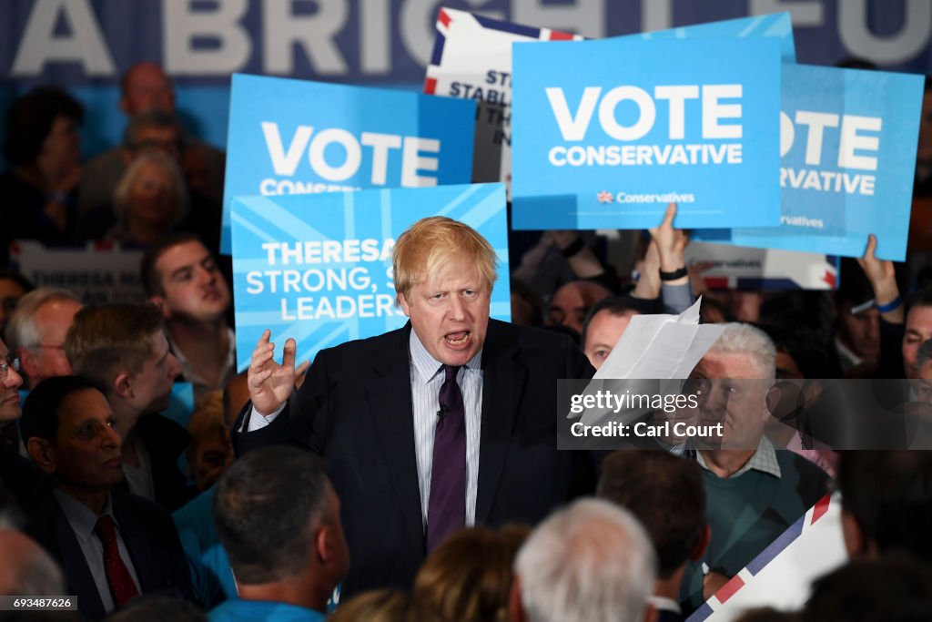 Theresa May Tours The UK On The Final Day Of The Election Campaign