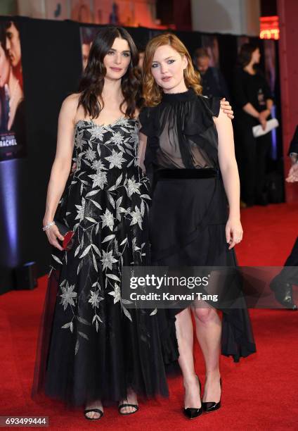 Rachel Weisz and Holliday Grainger attend the World Premiere of "My Cousin Rachel" at Picturehouse Central on June 7, 2017 in London, England.