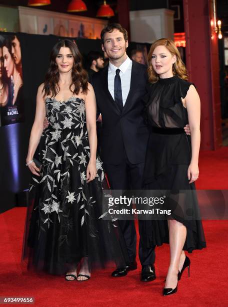 Rachel Weisz, Sam Claflin and Holliday Grainger attend the World Premiere of "My Cousin Rachel" at Picturehouse Central on June 7, 2017 in London,...