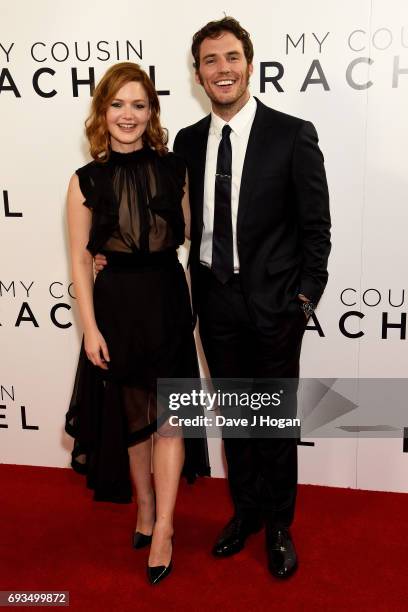 Actress Holliday Grainger and Actor Sam Claflin attend the World premiere of "My Cousin Rachel" at Picturehouse Central on June 7, 2017 in London,...