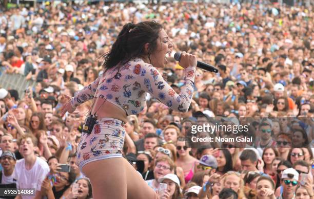 Singer Charli XCX performs onstage during 2017 Governors Ball Music Festival - Day 1 at Randall's Island on June 2, 2017 in New York City.
