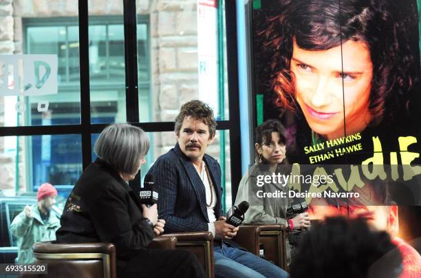 Director Aisling Walsh, actors Ethan Hawke and Sally Hawkins attend Build to discuss 'Maudie' at Build Studio on June 7, 2017 in New York City.