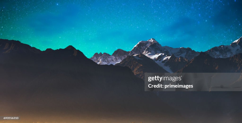 New Zealand malerische Berglandschaft am Mount Cook Milchstraße