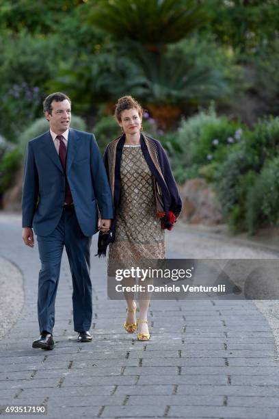 Ginevra Elkann and Giovanni Gaetani dellAquila dAragona attend McKim Medal Gala at Villa Aurelia on June 7, 2017 in Rome, Italy.