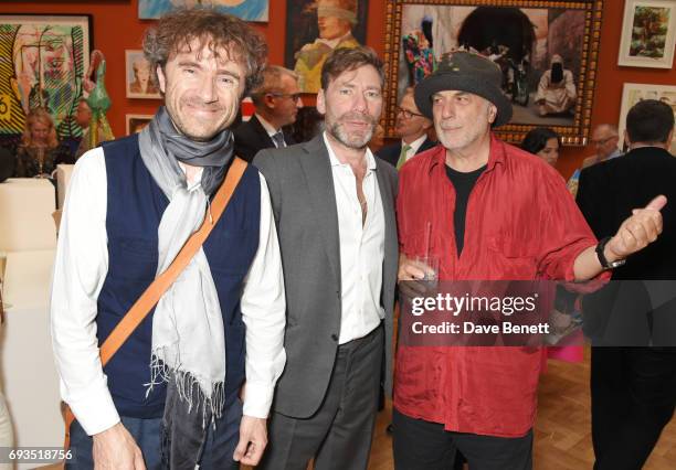 Thomas Heatherwick, Mat Collishaw and Ron Arad attend the Royal Academy Of Arts Summer Exhibition preview party at Royal Academy of Arts on June 7,...