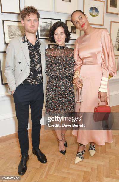 Kyle Soller, Phoebe Fox and Zawe Ashton attend the Royal Academy Of Arts Summer Exhibition preview party at Royal Academy of Arts on June 7, 2017 in...