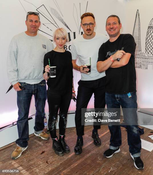 Inkie, Rose Harley, Robin Mackney and Mr Cenz attend The Bulleit Woody at London Food Month's Night Market with The London Evening Standard on June...