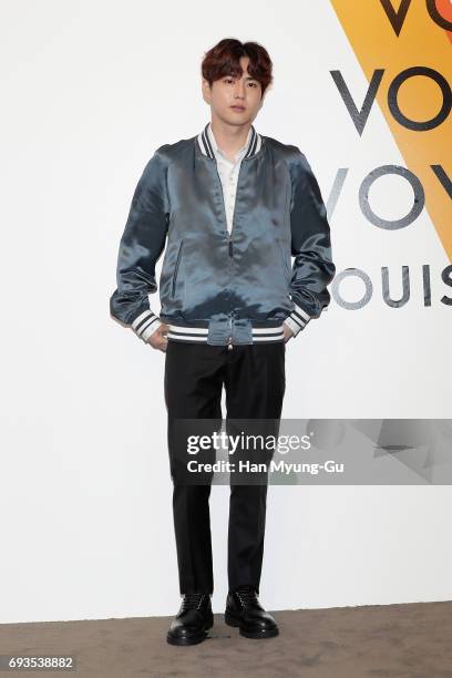 Su ho of boy band EXO-K attends the photocall for Volez, Voguez, Voyagez - Louis Vuitton Exhibition at DDP on June 7, 2017 in Seoul, South Korea.