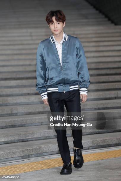 Su ho of boy band EXO-K attends the photocall for Volez, Voguez, Voyagez - Louis Vuitton Exhibition at DDP on June 7, 2017 in Seoul, South Korea.