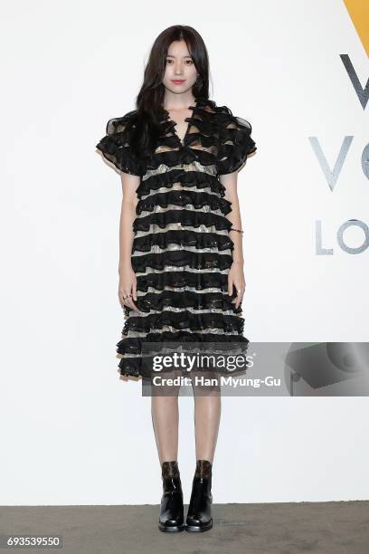 South Korean actress Han Hyo-Joo attends the photocall for Volez, Voguez, Voyagez - Louis Vuitton Exhibition at DDP on June 7, 2017 in Seoul, South...