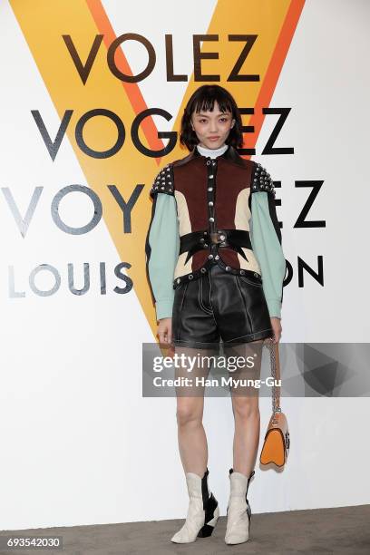 Fashion Model and actress Rila Fukushima from Japan attends the photocall for Volez, Voguez, Voyagez - Louis Vuitton Exhibition at DDP on June 7,...