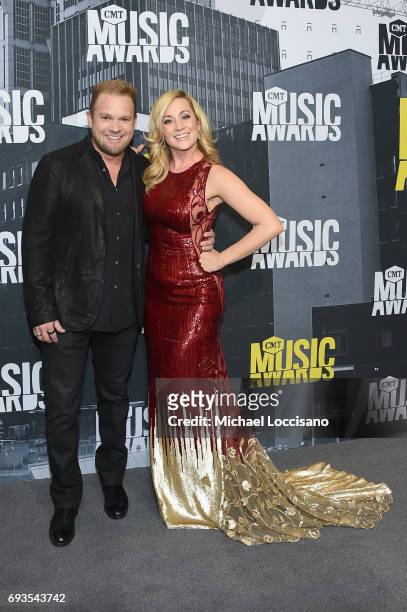 Musical artists Kyle Jacobs and Kellie Pickler attend the 2017 CMT Music Awards at the Music City Center on June 7, 2017 in Nashville, Tennessee.
